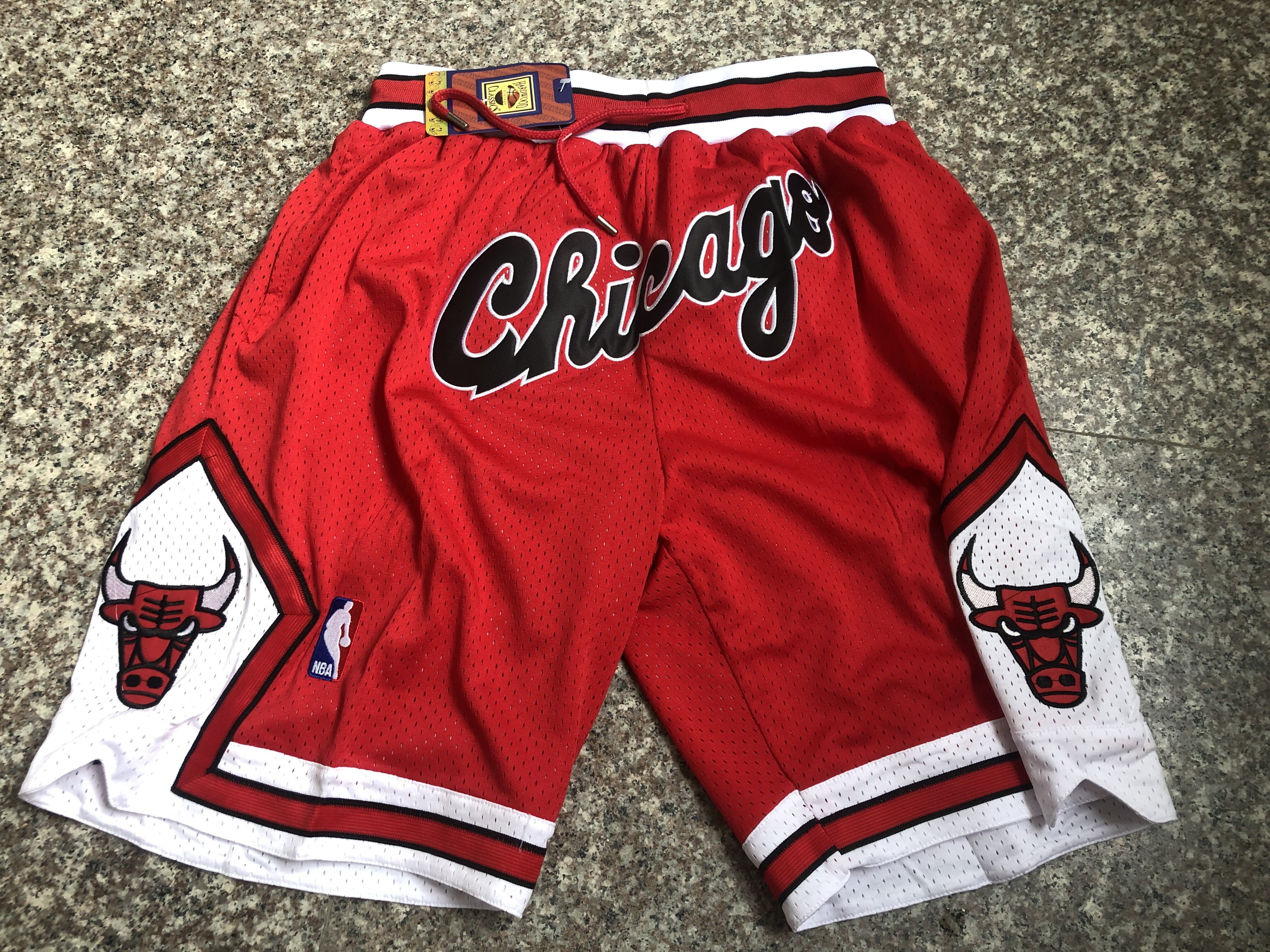 2020 Men NBA Chicago Bulls red shorts style 5